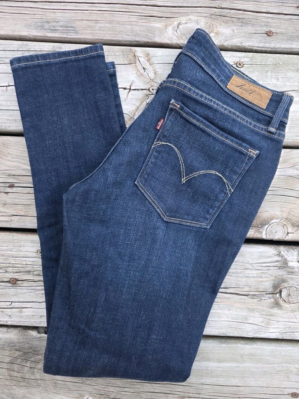 Levi's Demi Curve Skinny Jeans Women Size 27 4 Dark Blue Denim Mid Rise